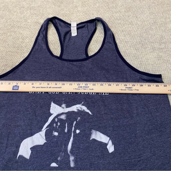 A.M.S. “Only God Can Judge Me” 2Pac Tupac Tank Top Navy Blue Men Size 2XL XXL - Picture 3 of 8